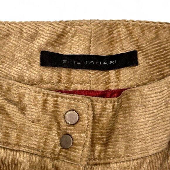 Elie Tahari Tan Sheen Corduroy Cargo Pants Sz 6 Gorpcore Utiility Fall Autumn - Picture 8 of 14